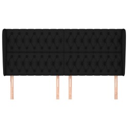 Tête de lit avec oreilles Noir 203x23x118/128 cm Tissu 621832621832