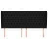 Tête de lit avec oreilles Noir 203x23x118/128 cm Tissu 621832621832