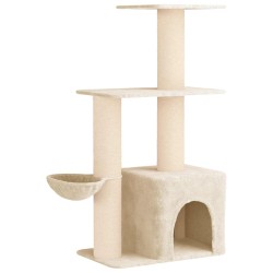 Arbre à chat avec poteaux à griffer en sisal Crème 133 cm 621833621833