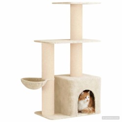 Arbre à chat avec poteaux à griffer en sisal Crème 133 cm 621833621833