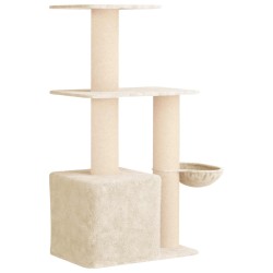 Arbre à chat avec poteaux à griffer en sisal Crème 133 cm 621833621833
