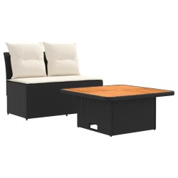 2 Pièce Canapé du milieu de jardin avec table relevable 621836621836