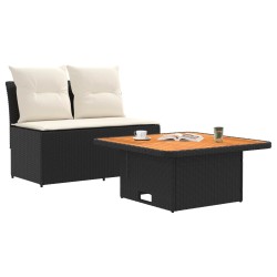 2 Pièce Canapé du milieu de jardin avec table relevable 621836621836