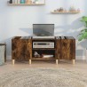 Armoire à disques chêne fumé 121x38x48 cm bois d'ingénierie 621840621840