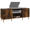 Armoire à disques chêne fumé 121x38x48 cm bois d'ingénierie 621840621840