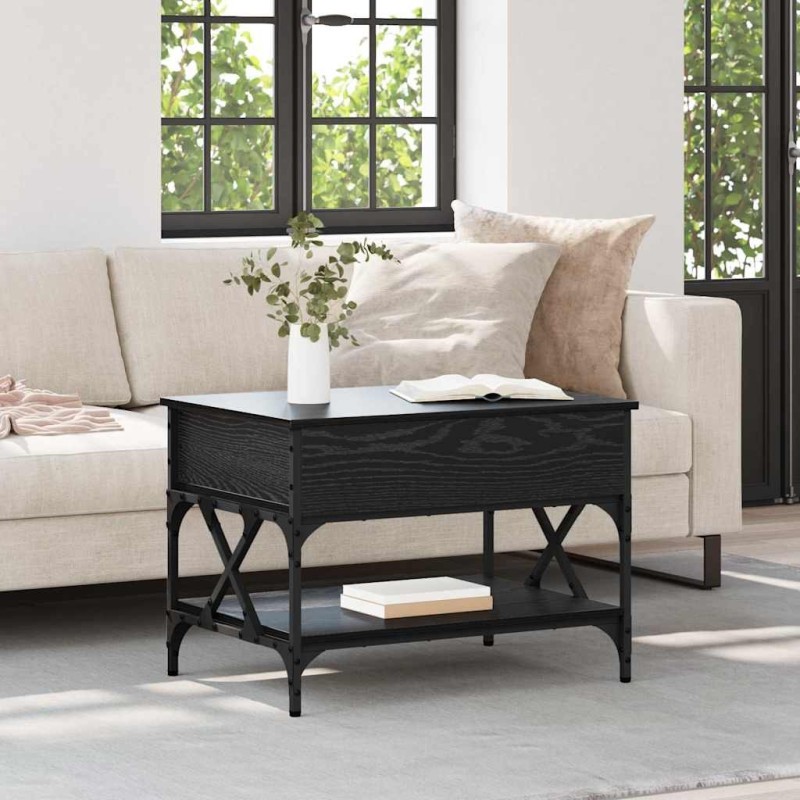 Table basse Chêne noir 70x50x50cm Bois d'ingénierie 621841621841