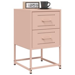 Tables de chevet 2 pcs rose 36x39x60,5 cm acier 621854621854