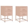 Tables de chevet 2 pcs rose 36x39x60,5 cm acier 621854621854