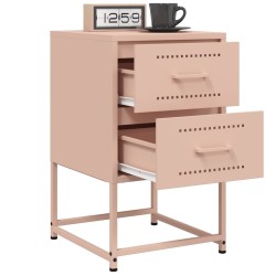 Tables de chevet 2 pcs rose 36x39x60,5 cm acier 621854621854