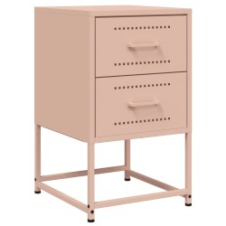 Tables de chevet 2 pcs rose 36x39x60,5 cm acier 621854621854