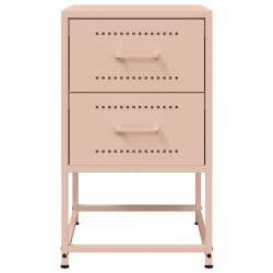 Tables de chevet 2 pcs rose 36x39x60,5 cm acier 621854621854