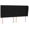 Tête de lit avec oreilles Noir 203x23x118/128 cm Tissu 621857621857