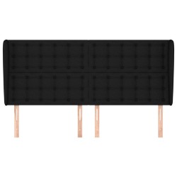Tête de lit avec oreilles Noir 203x23x118/128 cm Tissu 621857621857