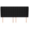 Tête de lit avec oreilles Noir 203x23x118/128 cm Tissu 621857621857