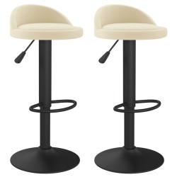 Tabourets de bar lot de 2 crème velours 621858621858