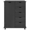 Cabinet roulant Gris 63,5 x 39 x 79 cm Bois de Pin Massif 621859621859