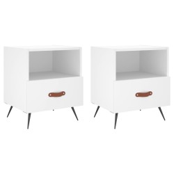 Tables de chevet 2 pcs blanc 40x35x47,5 cm bois d’ingénierie 621861621861