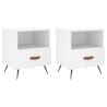 Tables de chevet 2 pcs blanc 40x35x47,5 cm bois d’ingénierie 621861621861