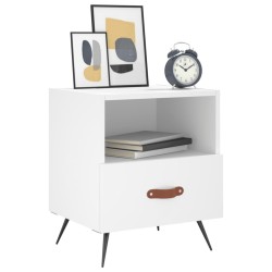 Tables de chevet 2 pcs blanc 40x35x47,5 cm bois d’ingénierie 621861621861