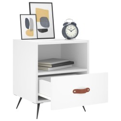 Tables de chevet 2 pcs blanc 40x35x47,5 cm bois d’ingénierie 621861621861