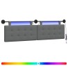 Tête de lit suspendue Avec lumière LED Gris foncé Tissu 621863621863