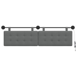 Tête de lit suspendue Avec lumière LED Gris foncé Tissu 621863621863