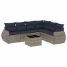 Ensemble de canapé de jardin 7 pcs avec coussins gris résine tressée 621864621864