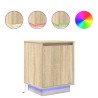 Tables de chevet avec lumières LED 2pcs chêne sonoma 38x34x50cm 621866621866