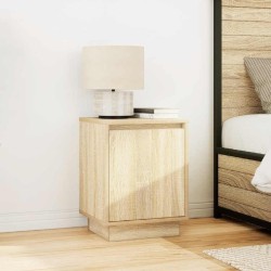 Tables de chevet avec lumières LED 2pcs chêne sonoma 38x34x50cm 621866621866
