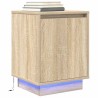 Tables de chevet avec lumières LED 2pcs chêne sonoma 38x34x50cm 621866621866