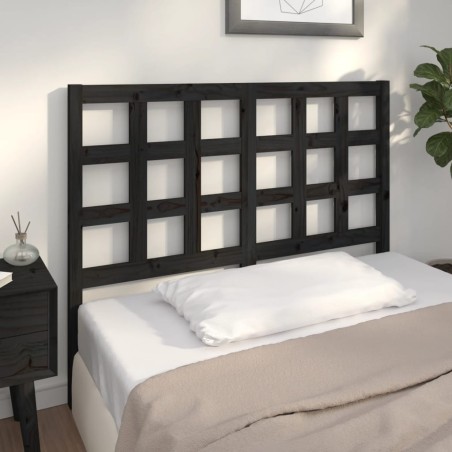 Tête de lit Noir 125,5x4x100 cm Bois massif de pin 621868621868