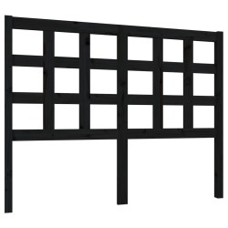 Tête de lit Noir 125,5x4x100 cm Bois massif de pin 621868621868