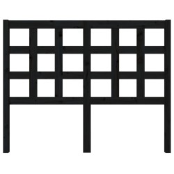 Tête de lit Noir 125,5x4x100 cm Bois massif de pin 621868621868