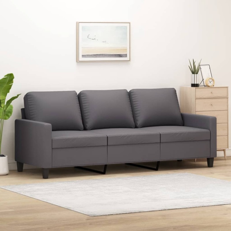 Canapé à 3 places Gris 180 cm Similicuir 621870621870