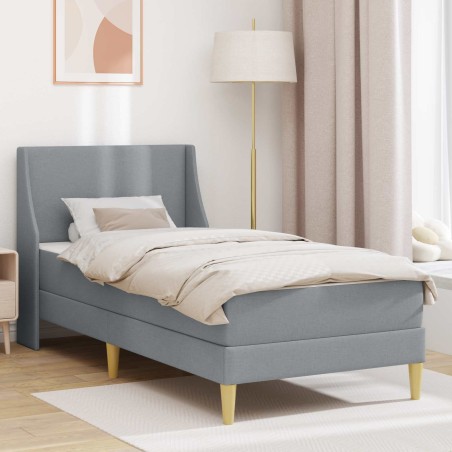 Cadre de lit avec matelas Gris clair 90 x 200 cm Polyester 621871621871