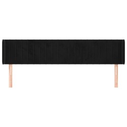 Tête de lit avec oreilles Noir 203x16x78/88 cm Velours 621872621872