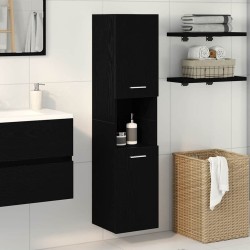 Cabinet de salle de bain avec porte Chêne noir 30 x 30 x 130 cm 621875621875