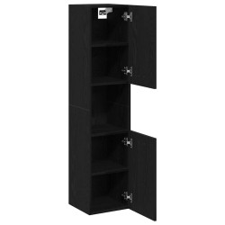 Cabinet de salle de bain avec porte Chêne noir 30 x 30 x 130 cm 621875621875
