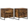Table de chevet avec tiroir 2 pcs Chêne Fumé 50 x 39,5 x 50 cm 621876621876