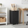 Cabinet roulant Noir 34 x 39 x 65,5 cm Bois de Pin Massif 621879621879