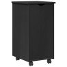 Cabinet roulant Noir 34 x 39 x 65,5 cm Bois de Pin Massif 621879621879
