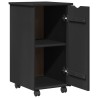 Cabinet roulant Noir 34 x 39 x 65,5 cm Bois de Pin Massif 621879621879