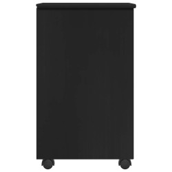 Cabinet roulant Noir 34 x 39 x 65,5 cm Bois de Pin Massif 621879621879