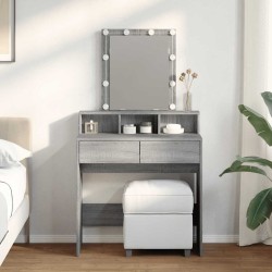Coiffeuse avec LED sonoma gris 80x41x144,5 cm 621880621880