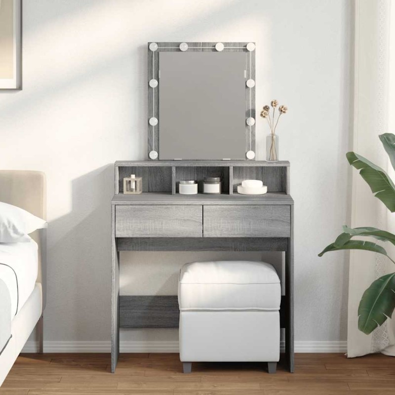 Coiffeuse avec LED sonoma gris 80x41x144,5 cm 621880621880