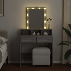 Coiffeuse avec LED sonoma gris 80x41x144,5 cm 621880621880