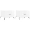 Tables basses 2 pcs blanc brillant 50x50x40cm bois d'ingénierie 621881621881