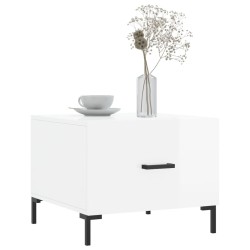 Tables basses 2 pcs blanc brillant 50x50x40cm bois d'ingénierie 621881621881