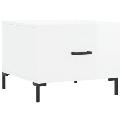 Tables basses 2 pcs blanc brillant 50x50x40cm bois d'ingénierie 621881621881