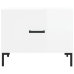 Tables basses 2 pcs blanc brillant 50x50x40cm bois d'ingénierie 621881621881
